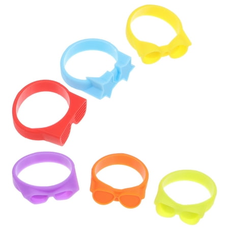 

6pcs Wine Charms Markers Silicone Drink Glass Identifiers Bottle Glasses Shaped Labels Tags