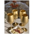thumbnail image 4 of LeadingWare Metallic Gold Color Plastic Wine Glasses Set of 4 (20oz), Acrylic Red White Wine Glass, 4 of 5