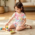 thumbnail image 6 of Cethrio Girls' Summer Pajama Sets, Breathable 2 Piece Casual Short Sleeve Kids' Sleepwear Multicolor Size 2-3 T, 6 of 6