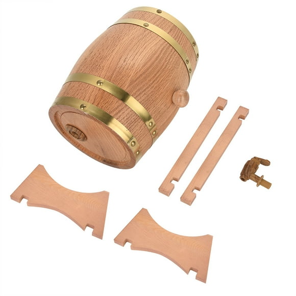 3L Vintage Wood Oak Timber Wine Barrel Dispenser for Whiskey Bourbon Tequila