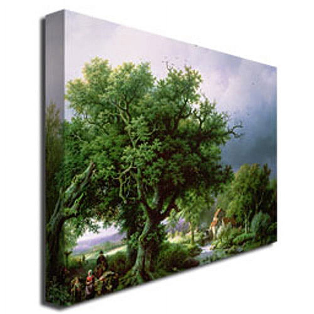 Trademark Fine Art "Landscape with Mill" Canvas Art by Bernard Cornelis Koekkoek