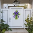 thumbnail image 4 of Jlong Easter Front Door Cross Wreath, Easter Artificial Wreath with Large Purple Bow Tie, Home Decration Easter Cross Flowers Spring Wreath Garland for Easter Holiday Home Wall Decor, 4 of 9