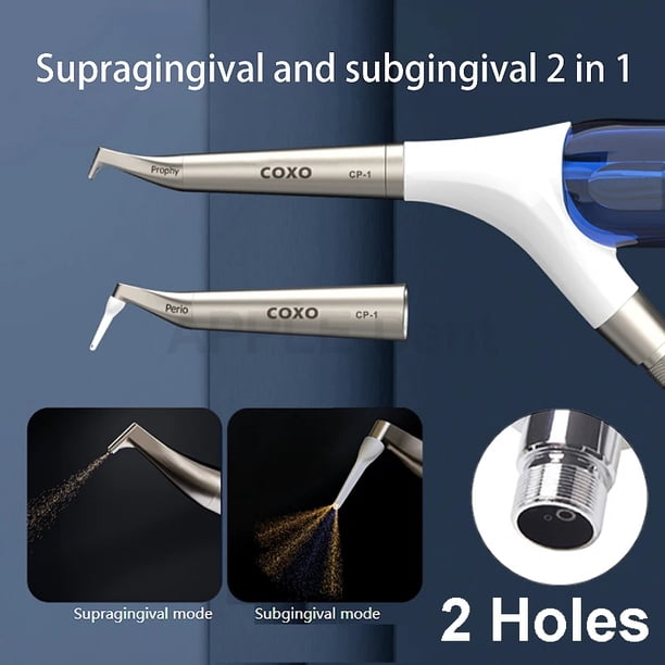 Pulidor Dental Profesional 2 En 1 Con Tecnología Airflow, Para Limpieza Supragingival Y Subgingival, Kit De Blanqueamiento Dental Seguro Con 3 Boquillas Intercambiables