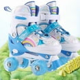 thumbnail image 7 of Girls' Light Up Roller Skates Adjustable 4 Sizes (Ages 3-8)Sparkle Wheels,Green&Pink,Indoor Outdoor Skates for Kids, 7 of 7