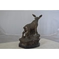 thumbnail image 6 of Nifao Moose on a rock bronze statue – Home Decor Sculpture, 9"L x 7"W x 14"H, 6 of 9