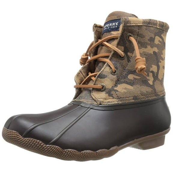Sperry Top-Sider Women's Saltwater Boot, Brown Camo, 5 M US