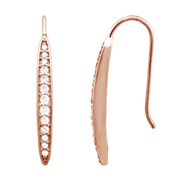 ROSE GOLD PLATED OVER STERLING SILVER CZ EARRINGS