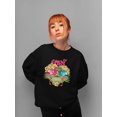 thumbnail image 2 of Flamingo Heart Summer Hibiscus Design Women's Sweatshirt, 2 of 4
