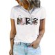 thumbnail image 1 of Women's "NURSE" Graphic Tee - Comfy Short Sleeve Crew Neck Top, Cotton Blend, Soft and Breathable for Spring & Summer, 1 of 7