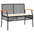 thumbnail image 2 of vidaXL 4 Piece Garden Lounge Set with Cushions Black Poly Rattan, 2 of 5