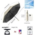 thumbnail image 2 of WWS-Travel Folding Umbrella Automatic Open/Close Handle Coating Layer Fabric Blocking/Portable Golf/Car Compact Umbrella/Lightweight Small Backpack/Rain Sun Anti UPF 50 UV Protection 99.9% /Men Women, 2 of 4
