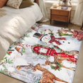 thumbnail image 4 of 3'x5' Area Rugs, Christmas Indoor Outdoor Area Rug for Living Room Bedroom, Snowman Elk Snowflake Xmas Botanical Washable Bathroom Rugs Kitchen Floor Carpet Mats Home Decor Aesthetic, 4 of 8