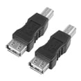 thumbnail image 1 of 2X USB Impresora Adaptador Tipo A Hembra A Tipo B Macho Negro Tono Plateado, 1 of 5
