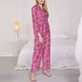 thumbnail image 3 of Sikiie Strawberry Floral Women's Long-Sleeve Shirt and Full-Length Bottom Pajama Set (s-xxl)-XX-Large, 3 of 7