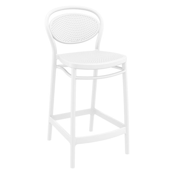 Compamia Marcel 26.5" Contemporary Indoor Outdoor Counter Stool White