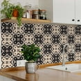 thumbnail image 3 of Mi Alma Peel & Stick Tiles - Brown Black Floral Vinyl Backsplash 12x12, 3 of 11