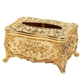 thumbnail image 1 of Caja de pañuelos acrílicos Sunnimix dispensador dorado sostenedor del tejido, 1 of 8