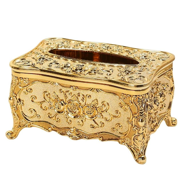 Caja de pañuelos acrílicos Sunnimix dispensador dorado sostenedor del tejido