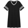 thumbnail image 2 of MINTREUS Women's Plus Size Nightgown Short Sleeve Nightshirt V Neck Sleep Shirt Loose Loungewear Casual Sleepwear 1X-5X, 2 of 10