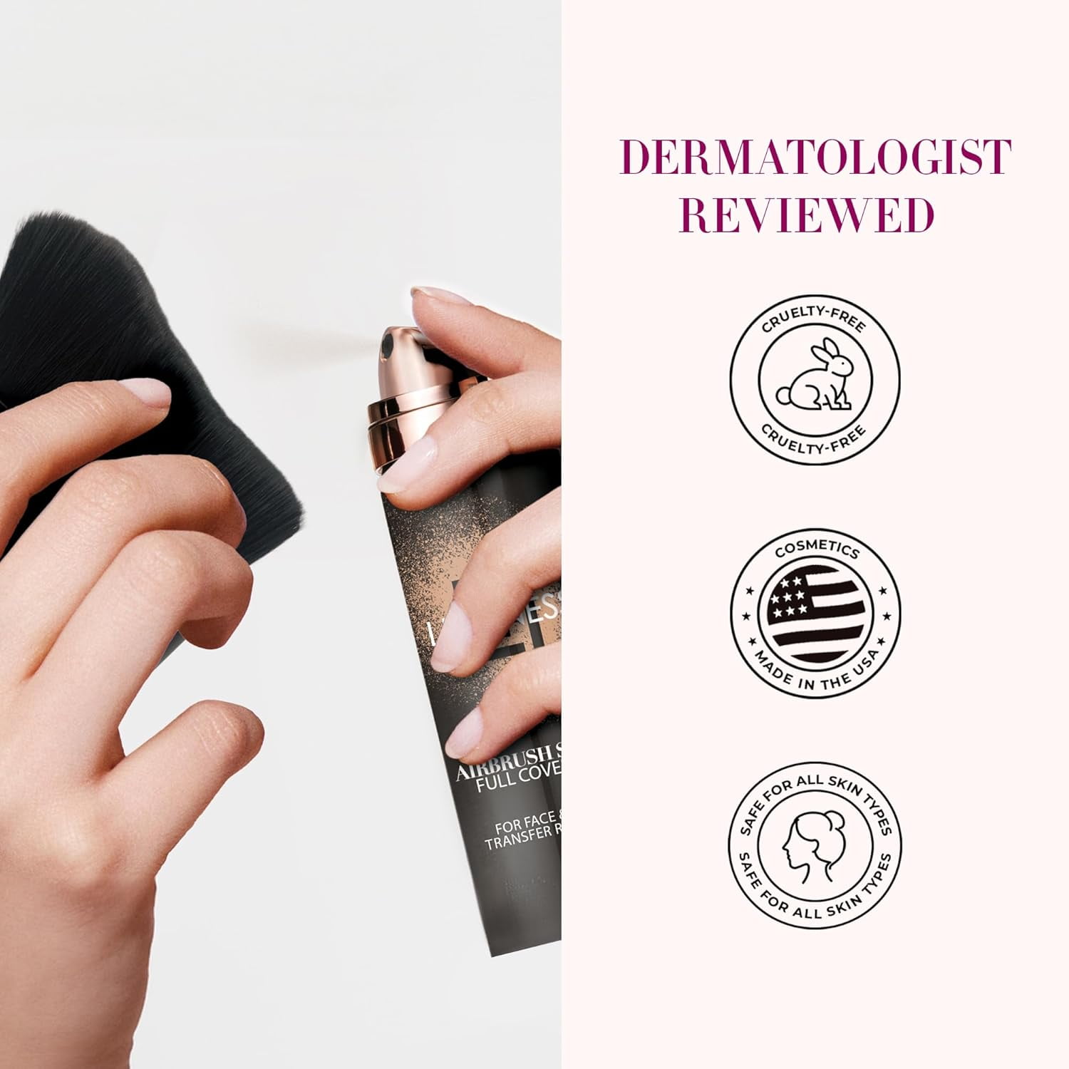 LUMINESS Airbrush Body Coverage with Self Tanner Brush - Tattoo Cover Up Makeup - Full Coverage Foundation for Face & Body - Water-Resistant, Long-Wear, Natural Radiant Finish, Medium