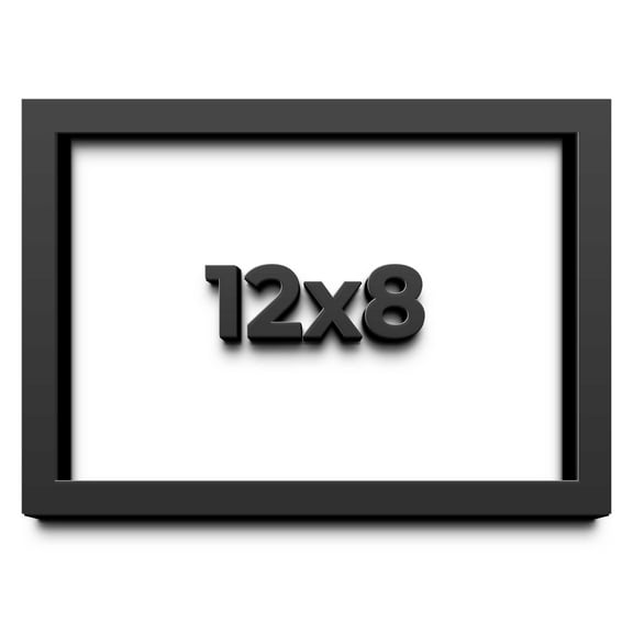 12x8 Shadow Box Frame Black | 1 inches Deep Real Wood Contemporary Shadowbox Display Frame | UV
