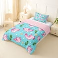 thumbnail image 2 of Manfei Cute Axolotl Twin Comforter Sets,Seamless Seaweed Print Bedding Set For Girls,Light Pink Blue,Pink Reversible,2-Piece,1 Comforter and 1 Pillowcase, 2 of 8