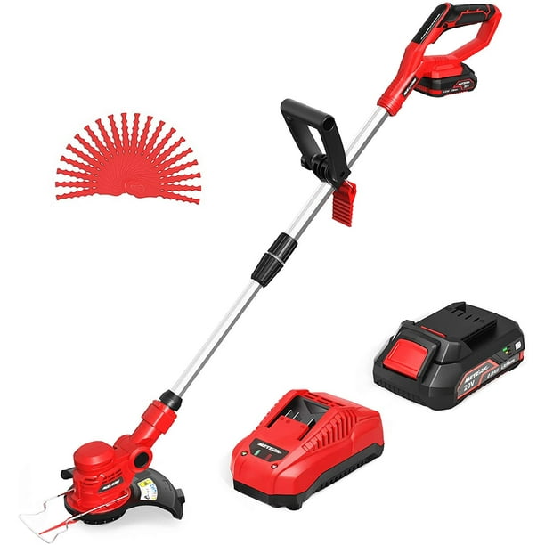 Meterk 20V Cordless String Trimmer Upgraded Grass Cutting Blade 10Inch