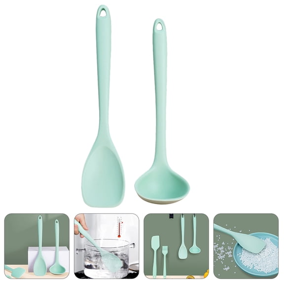 NUOLUX 1Set Silicone Kitchen Utensils Set Flexible ula Shovel and Ladle for Cooking