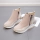 thumbnail image 4 of Nuevos zapatos de caña alta Plataforma de gamuza Tacón de cuña Cremallera lateral y botines de algodón Wmkox8yii sa1548, 4 of 7