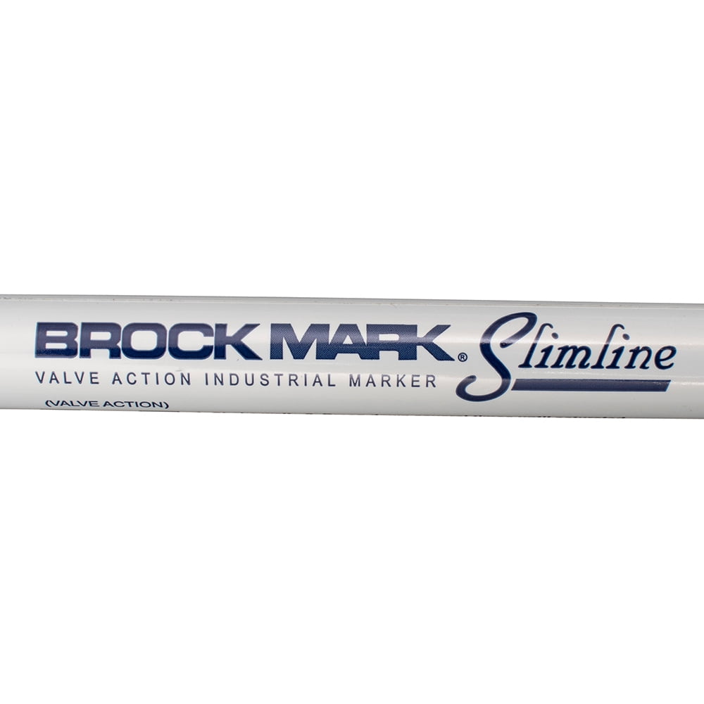 12 Pc Set White Brockmark Slimline Industrial Paint Markers Opaque Gloss Pen Metal Wood Plastic Glass for Auto Construction Arts Home
