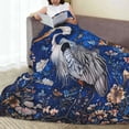 thumbnail image 6 of Fuzoiu Blue Heron Floral Garden Print Ultra-Soft Micro Fleece Blanket,All Seasons Flannel Throw, Lightweight Blanket for Bed, Sofa, Couch, Movie Night, Camping, and Travel-50"x40", 6 of 7