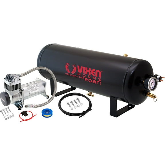 Vixen Horns 2.5 Gallon (9.5 Liter) Train/Air Horn Tank with 200 PSI Compressor Onboard System/Kit 12V VXO8325