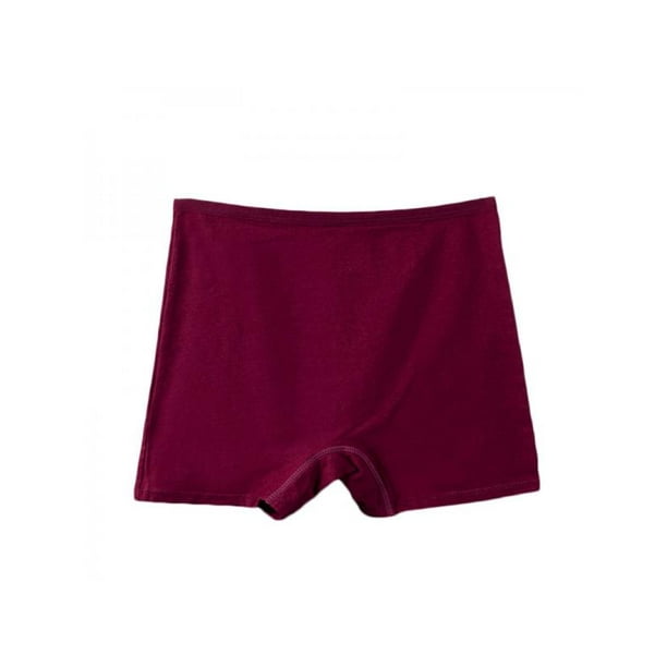 Funcee Funcee Women's Boxer Solid Color Cotton Shorts Loose Waist