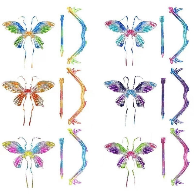Globo de alas de mariposa de colores, globo inflable con alas de ángel y lazo, globo de película de aluminio para niños