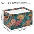 thumbnail image 4 of Yayeee 2 Pack Canvas Storage Basket with Handles for Shelves Fabric Bins Closet Organizer, Pink Water Lilies Pattern, 4 of 8