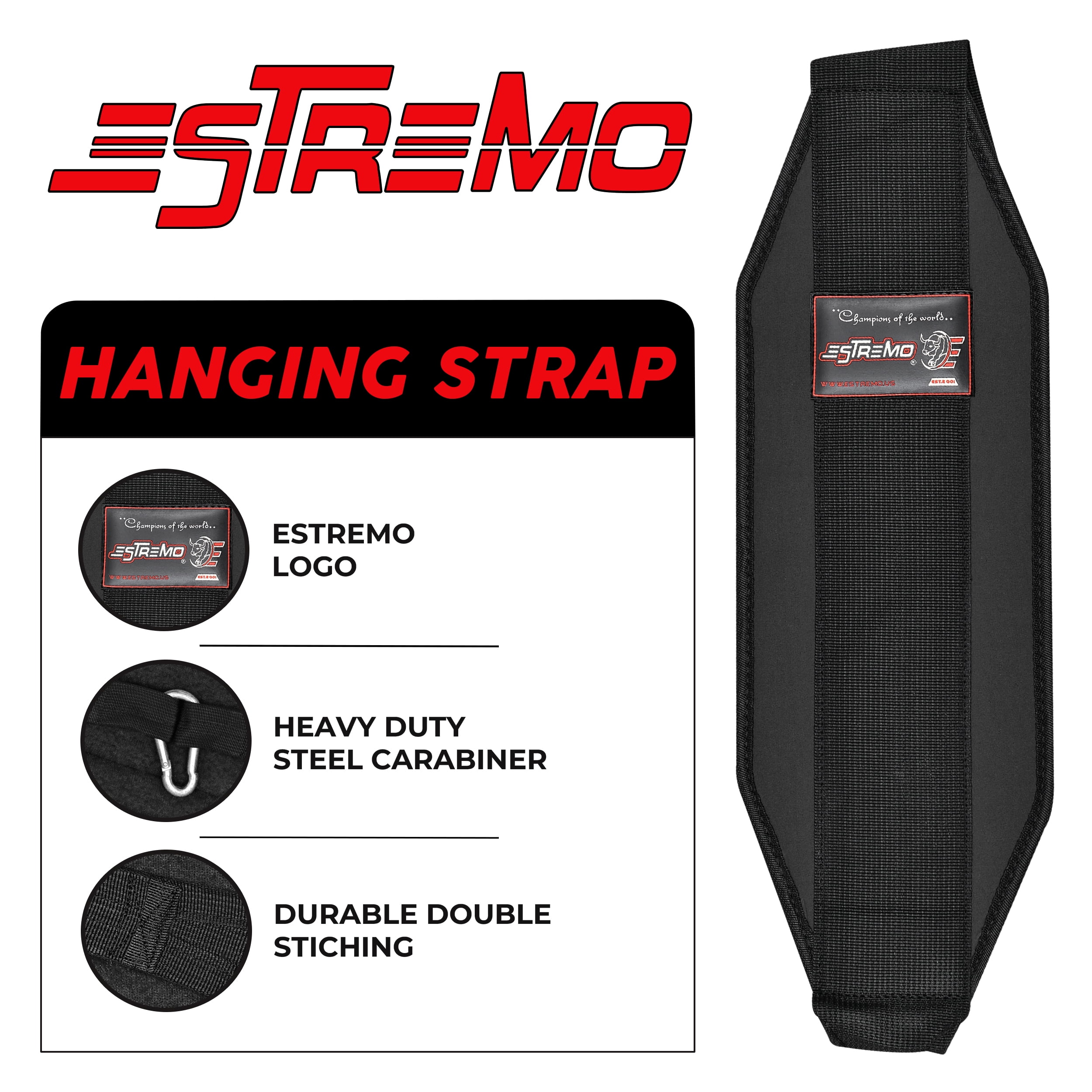 Estremo Fitness Hanging Ab Straps For Pull Up Bar Abdominal ,Muscle Building, Strength Training,23"