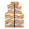 thumbnail image 4 of Pzuqiu Colorful Flower Girl Outerwear Vest Size 9-10 Fall Winter Clothes Soft Sleeveless Vest Zip Up for Girl Stand Collar Personalized Fall Outerwear Versatile for Everyday Wear, 4 of 7