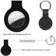 thumbnail image 3 of Silicone Case for AirTags, Soft Rubber Shockproof Protective Skin Cover with Keychain Compatible with Apple AirTags – for Accessories Key-Ring, Wallet, Luggage, Dog or Cat Collar (Black), 3 of 7