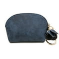 thumbnail image 1 of Women‘s Purse Simple Design PU Zipper Handbag with Floral Pendant & Key Ring, 1 of 2