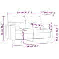 thumbnail image 4 of vidaXL 2-Seater Sofa with Throw Pillows Light Grey 120 cm Fabric, 4 of 5