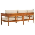 thumbnail image 6 of SAFAVIEH Theo Teak Wood Outdoor Sofa, Natural/Taupe, 6 of 11