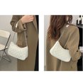 thumbnail image 3 of Women Chain Bag with Zipper Single Shoulder Bag Underarm Handbag Plush Plaid Decoration Beige Free Size, 3 of 8