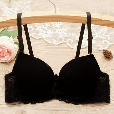 

Leylayray Underwear Women Women Push Up Deep V Ultrathin Underwire Padded Lace Brassiere Bra 36B/80B Blue 36B(Buy 2 Get 1 Free)