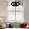 thumbnail image 3 of CAFE Tie Up Valances Curtain, Adjustable Kitchen Luxury Crown Black Stripes Beige Plaid Casual Retro Valances for Windows Decor, Rod Pocket Short Curtains Set for Bedroom/Bathroom, 60"x18", 3 of 9