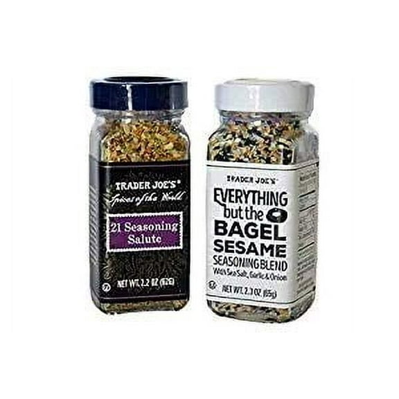 Trader Joes Everything but the Bagel Sesame H2FSDSeasoning Blend and Trader 21 Seasoning Salute Blend bundle