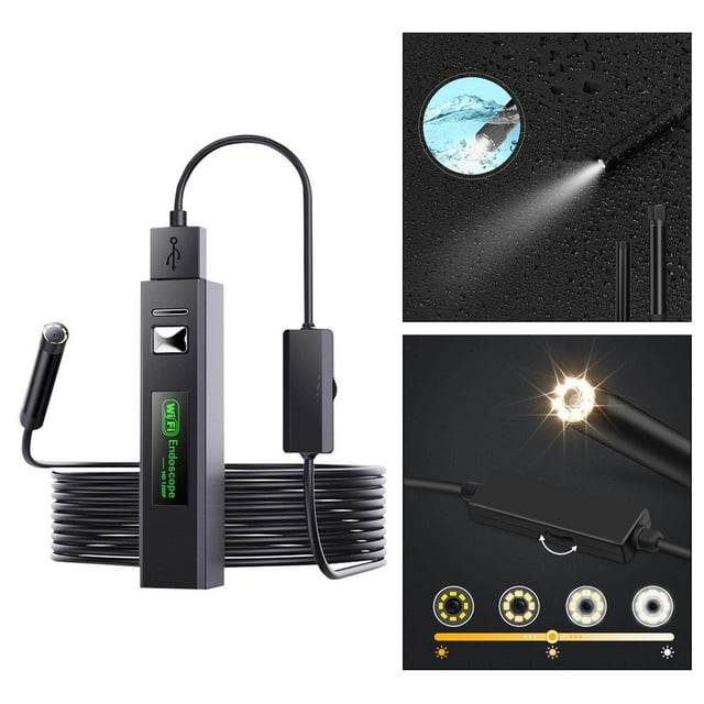 Dalazy WIFI Endoscope Camera Mini Waterproof Cable USB Borescope 3.5m Hard Cable