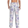 thumbnail image 3 of Goofa Lavender Flowers Printed Soft Pajama Pants for Men, Wide Leg Comfy Casual Lounge Yoga Pants-X-Large, 3 of 9