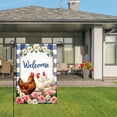 thumbnail image 3 of Jbralid Welcome Chickens And Flowers Garden Flag For Spring Summer Home Outdoor Garden Yard Door Decor 12x18 inch, 3 of 5