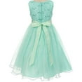 thumbnail image 3 of Big Girls Gorgeous Shiny Tulle Beaded Sequin Rhinestone Belt Flower Girl Dress Silver 10 (M3B4K0), 3 of 4