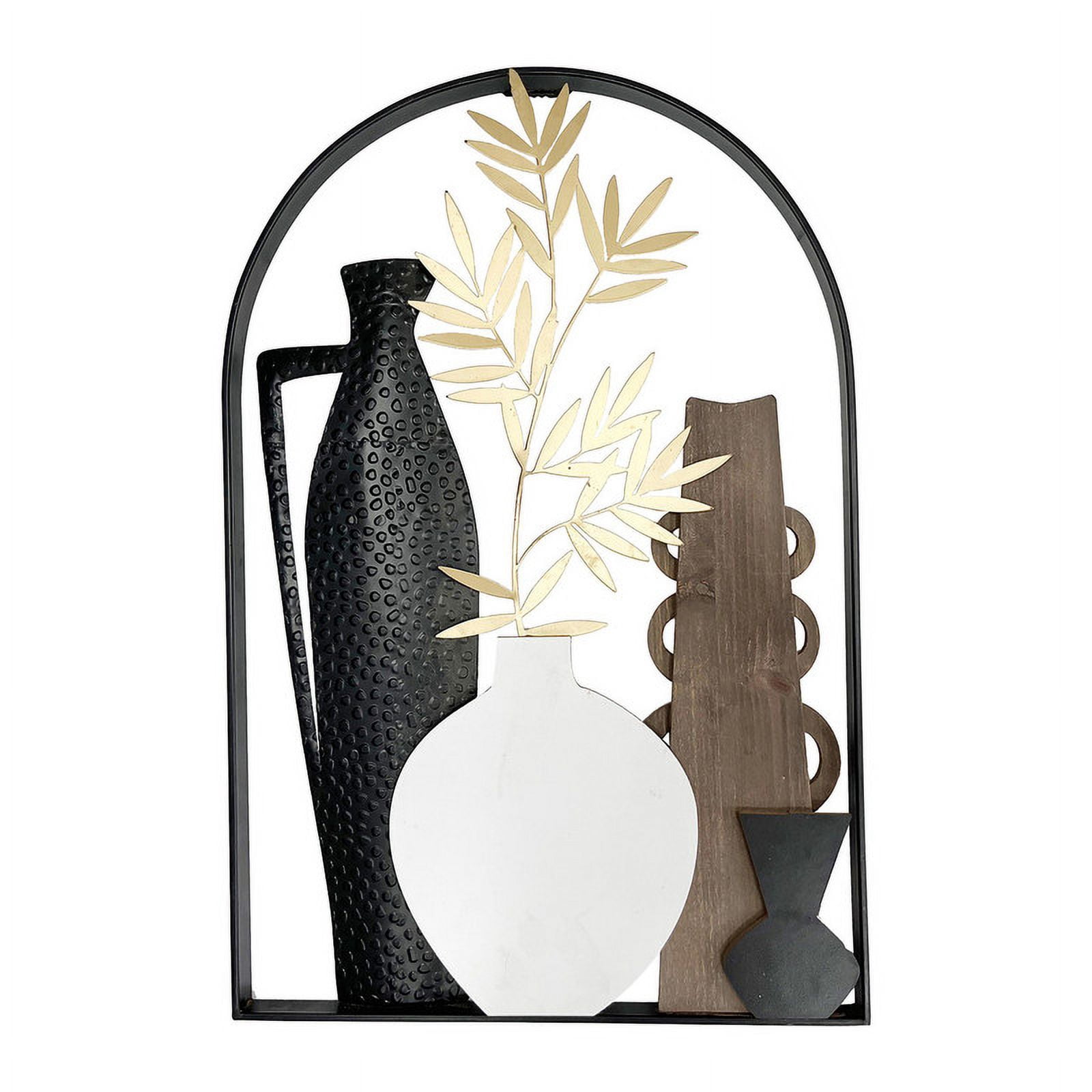 Mirella Farmhouse Arched Vase Frame Metal Wall Art